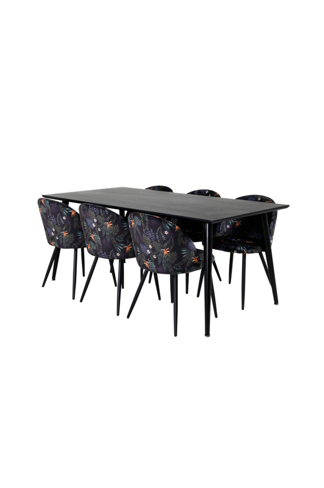 Spisegruppe Dipp med 6 spisestoler Velvet
