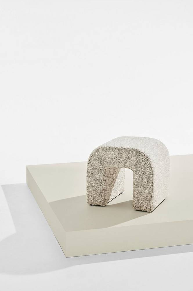 Odette puff i bouclé 45x41 cm Greige