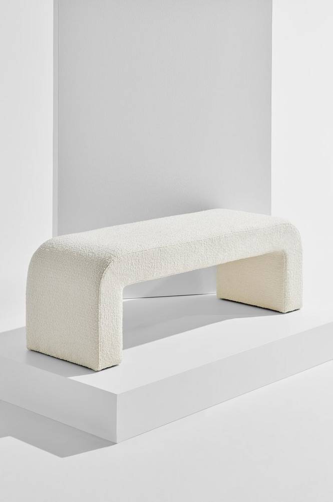 Odette benk i bouclé 120x41 cm
