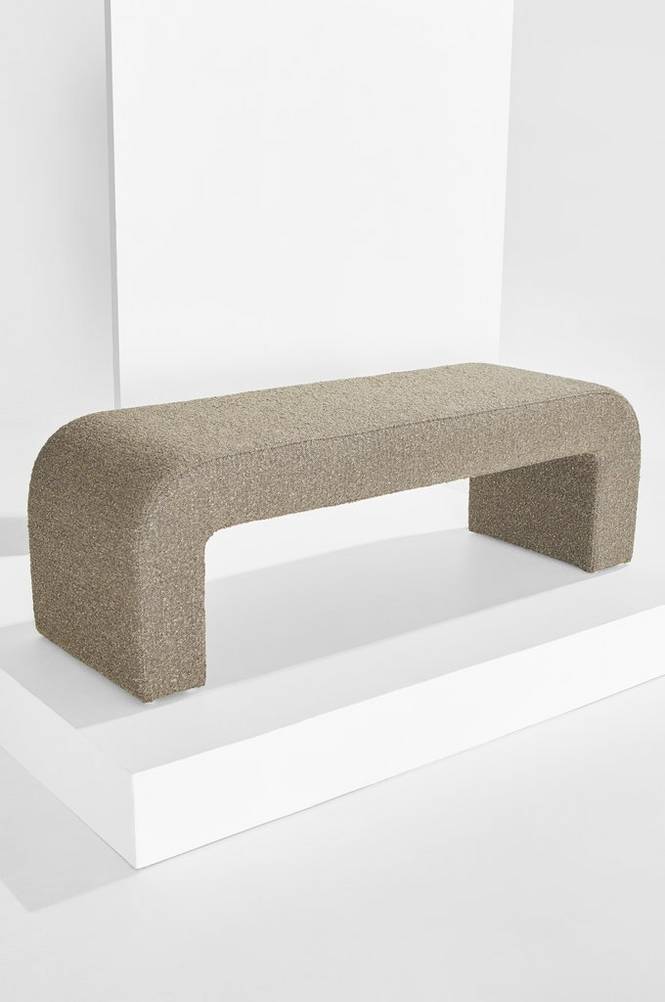 Odette bänk i bouclé 120x41 cm Mocca