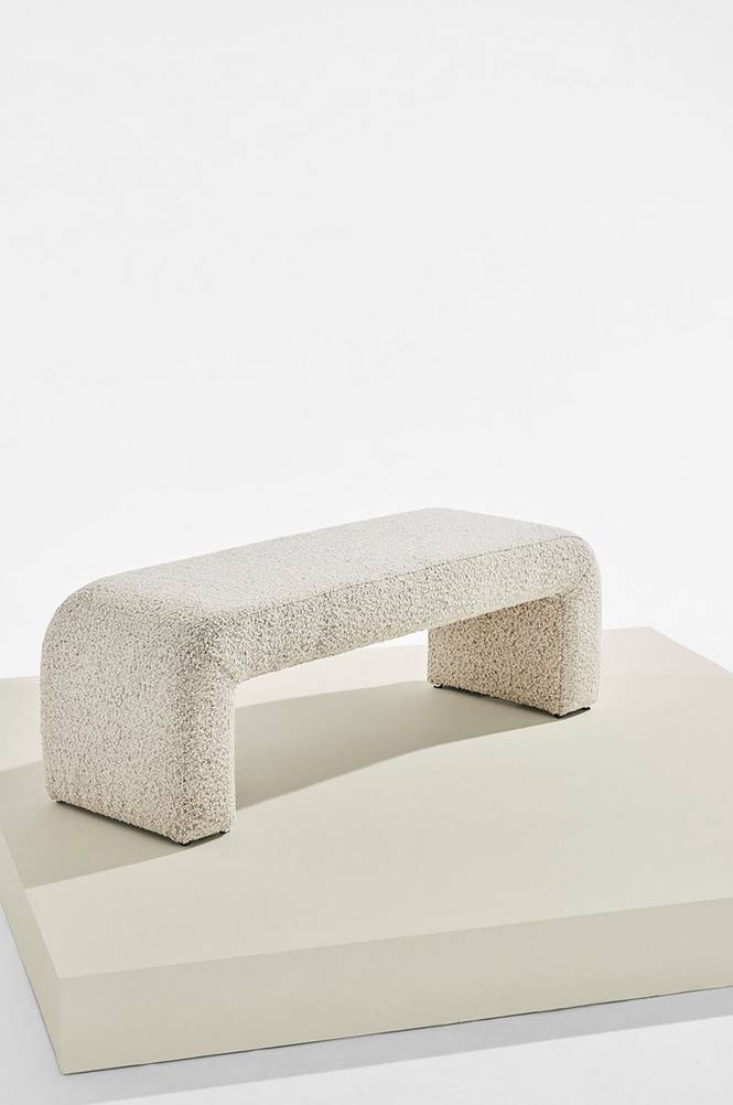 Odette bänk i bouclé 120x41 cm Greige