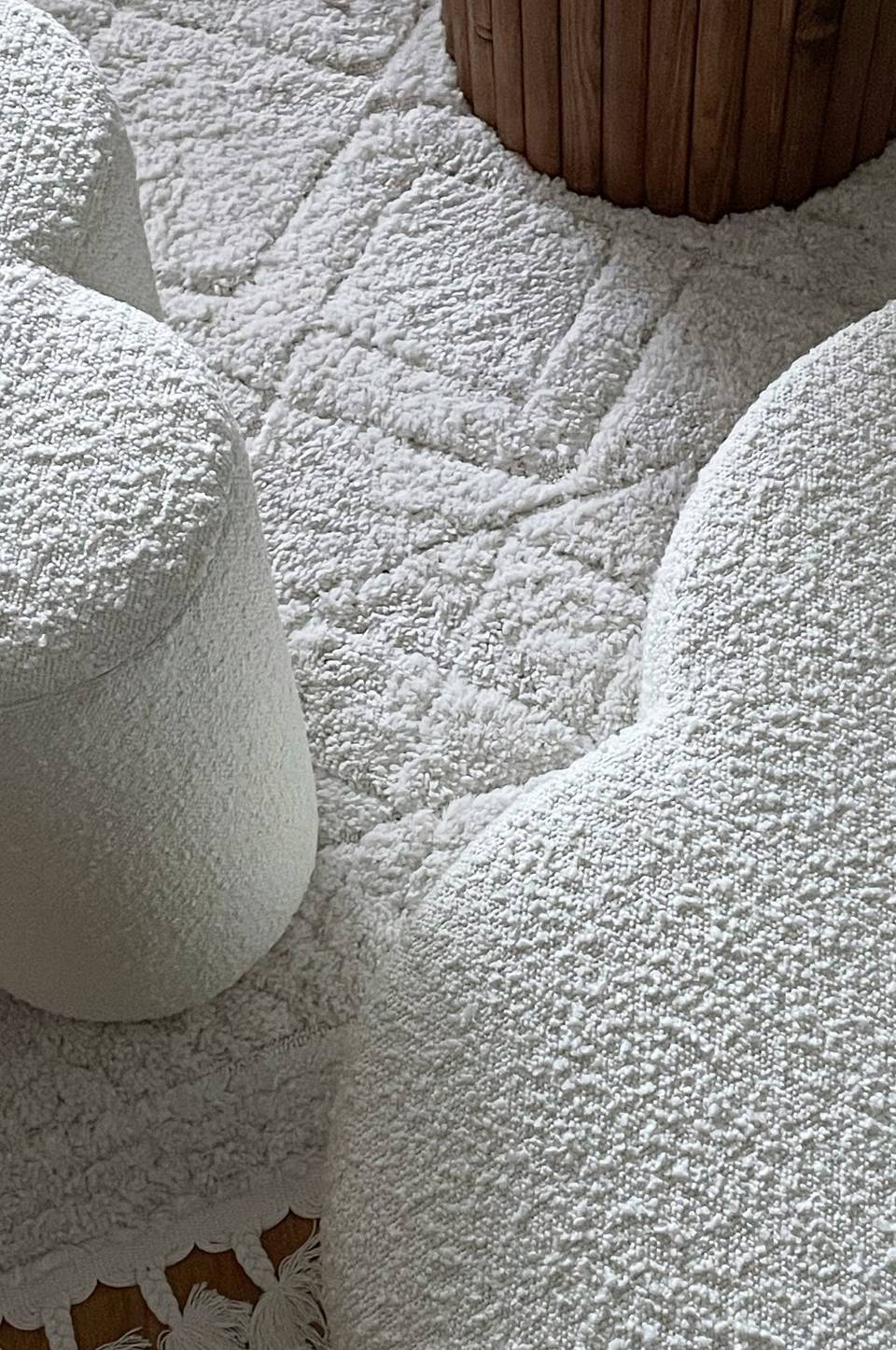 Pastill Bodhi puff i bouclé ø 70 cm, vit från Pastill, bild 5