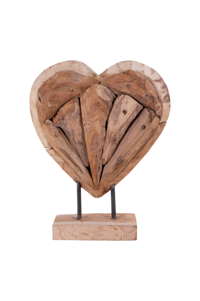 Dekoration hjerte Almada. Af teak