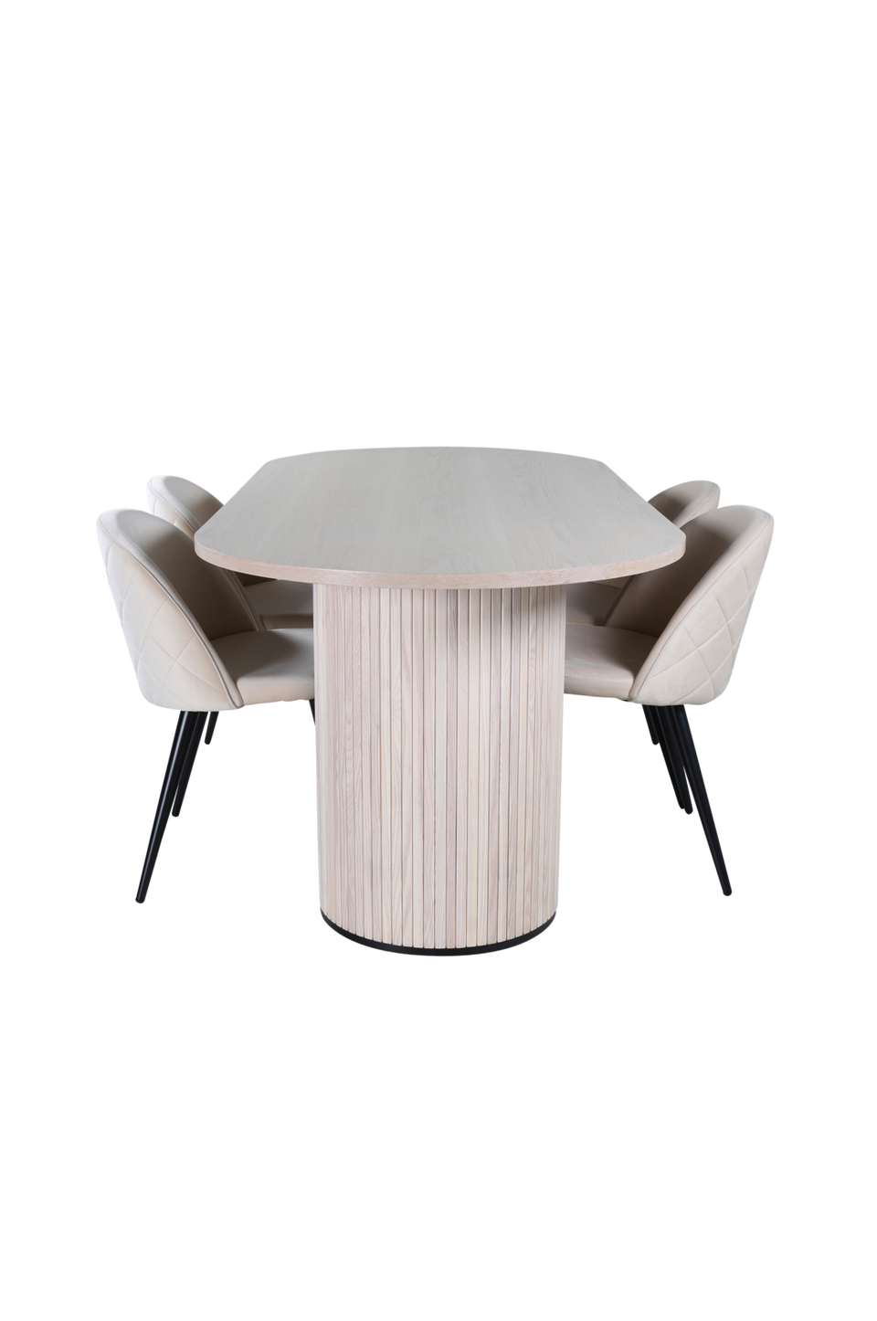 Venture Home Matgrupp Bianca med 4 st matstolar Velvet Stitches, vit från Venture Home, bild 5