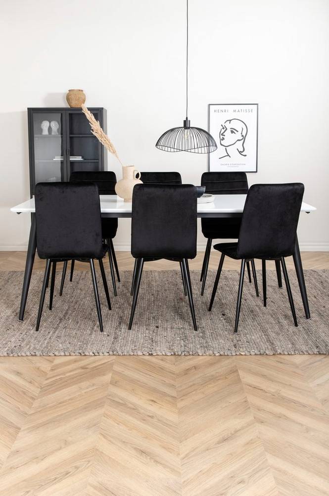 Spisegruppe Jimmy med 6 Windu Lyx spisestoler