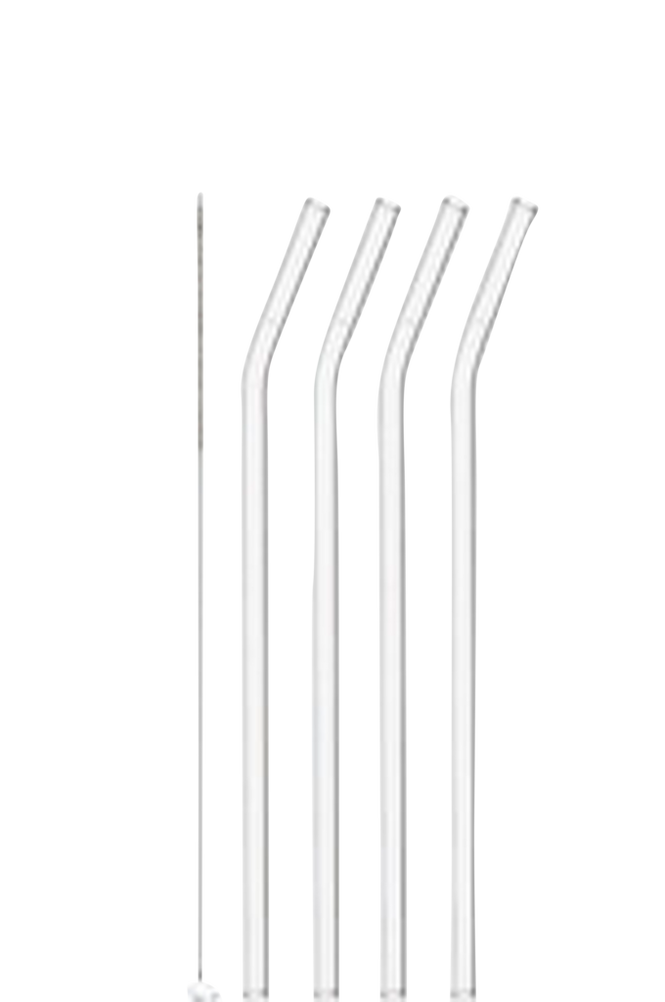 Sugrör Glas 4-pack inkl Borste