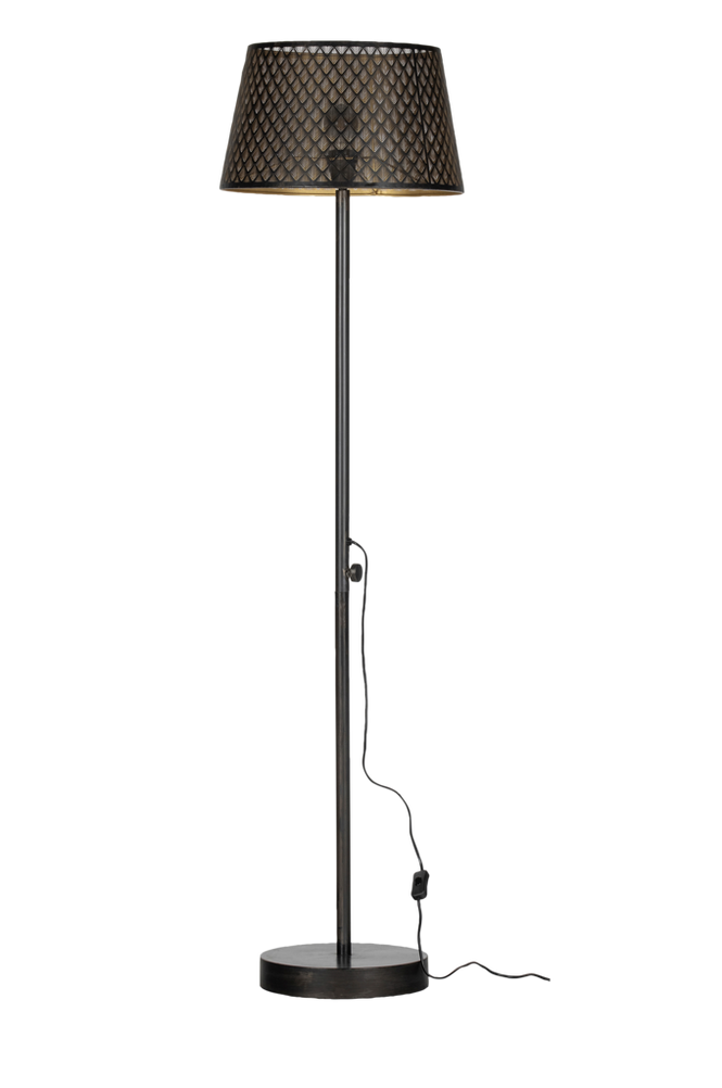 Golvlampa Kars svart metall/mässing