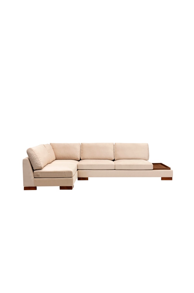 Hjørnesofa Tulip Venstre Hjørne Med Puff - Mørk grå