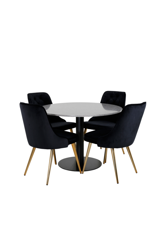 Matgrupp Razzia med 4 st matstolar Velvet Deluxe