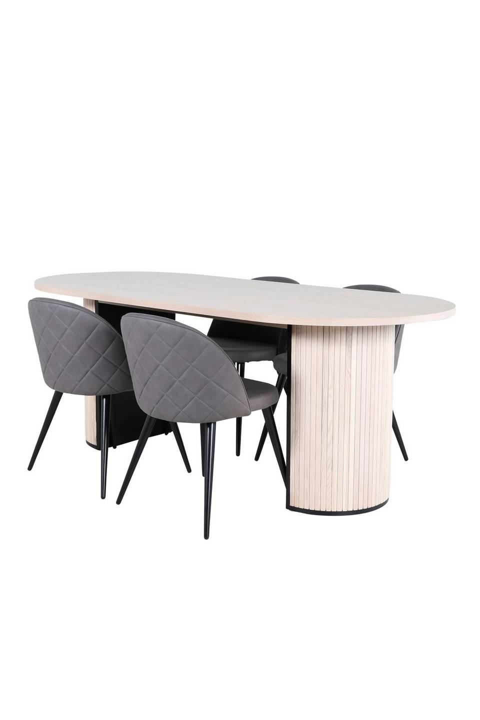 Venture Home Matgrupp Bianca med 4 st matstolar Velvet Stitches, vit från Venture Home, bild 5