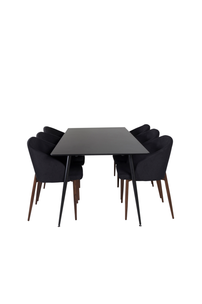 Spisegruppe Silar med 6 spisebordsstole Arch