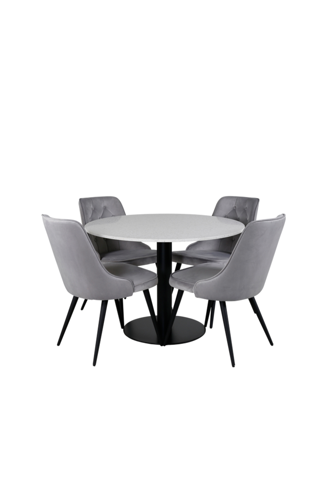 Matgrupp Razzia med 4 st matstolar Velvet Deluxe