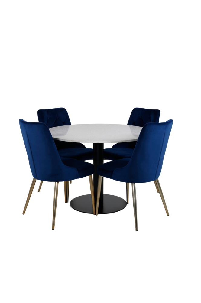 Matgrupp Razzia med 4 st matstolar Velvet Deluxe
