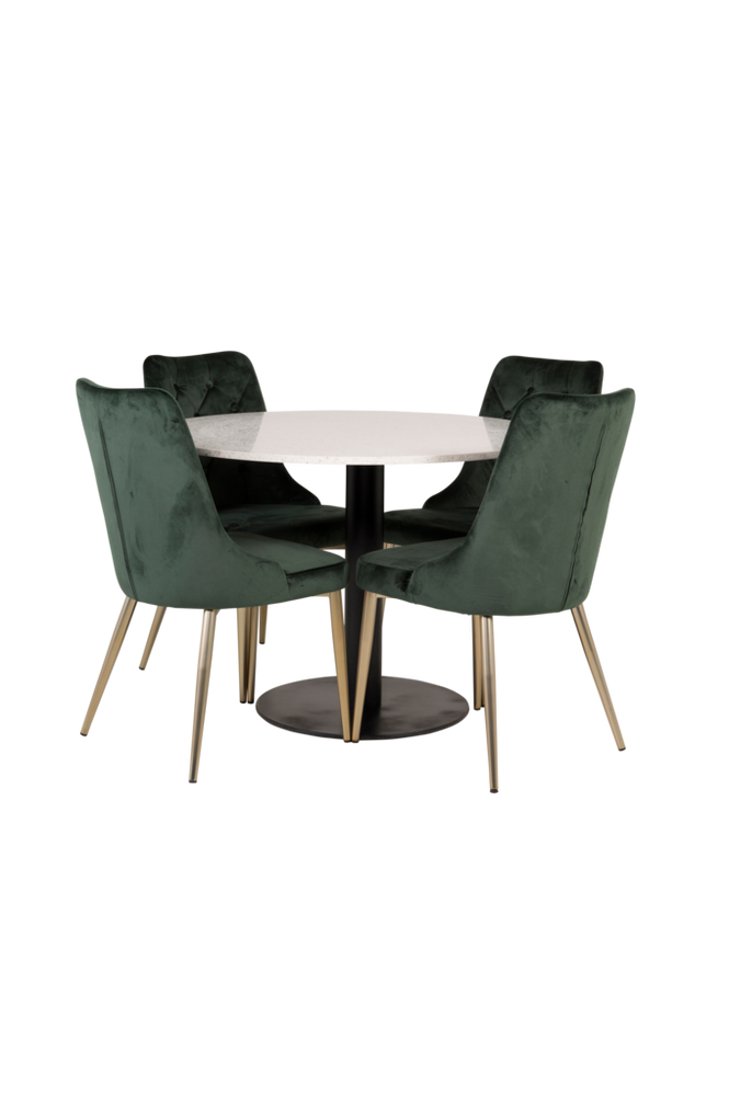 Ruokailuryhmä Razzia ja ruokapöydän tuolit Velvet Deluxe, 4 kpl