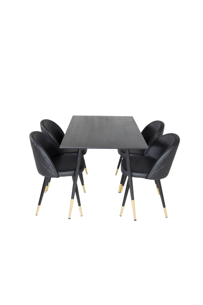 Spisegruppe Dipp med 4 stk. spisestoler Velvet