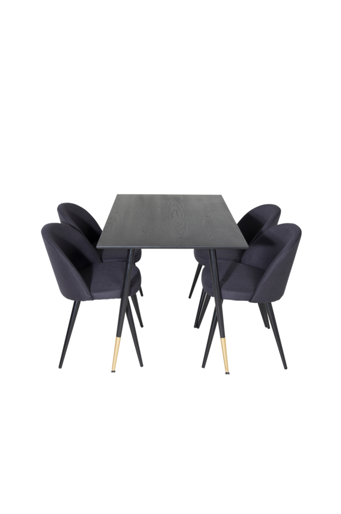 Matgrupp Dipp med 4 st matstolar Velvet