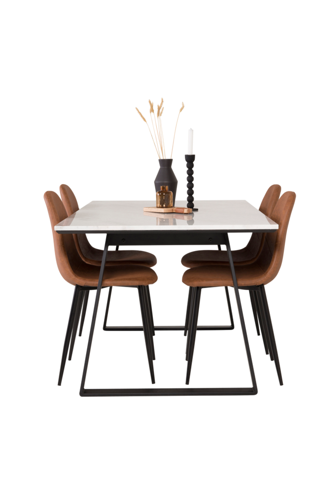 Spisegruppe Estelle med 4 stk. spisestoler Polar