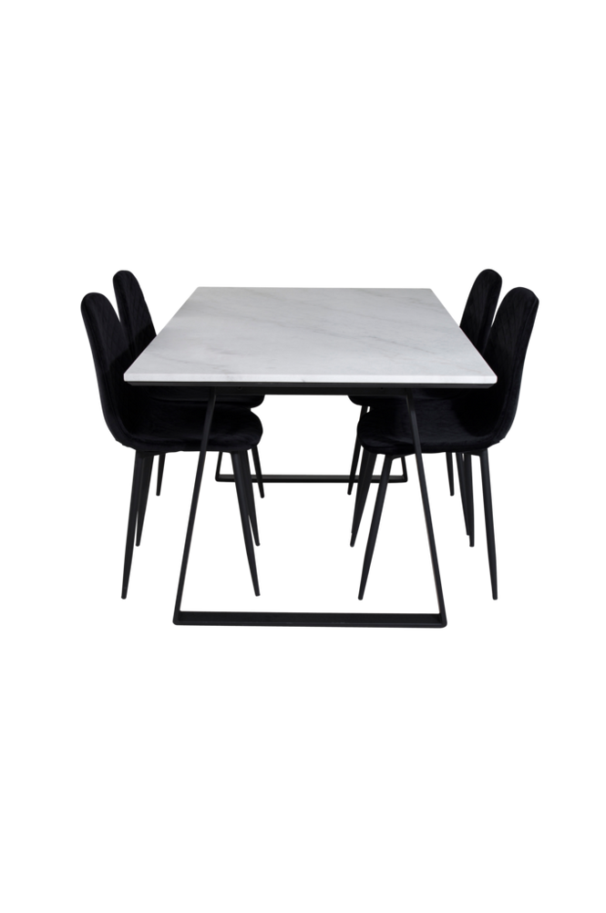 Matgrupp Estelle med 4 st matstolar Polar Diamond