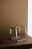 Lulu sidebord i glas og krom 42x42 cm Transparent