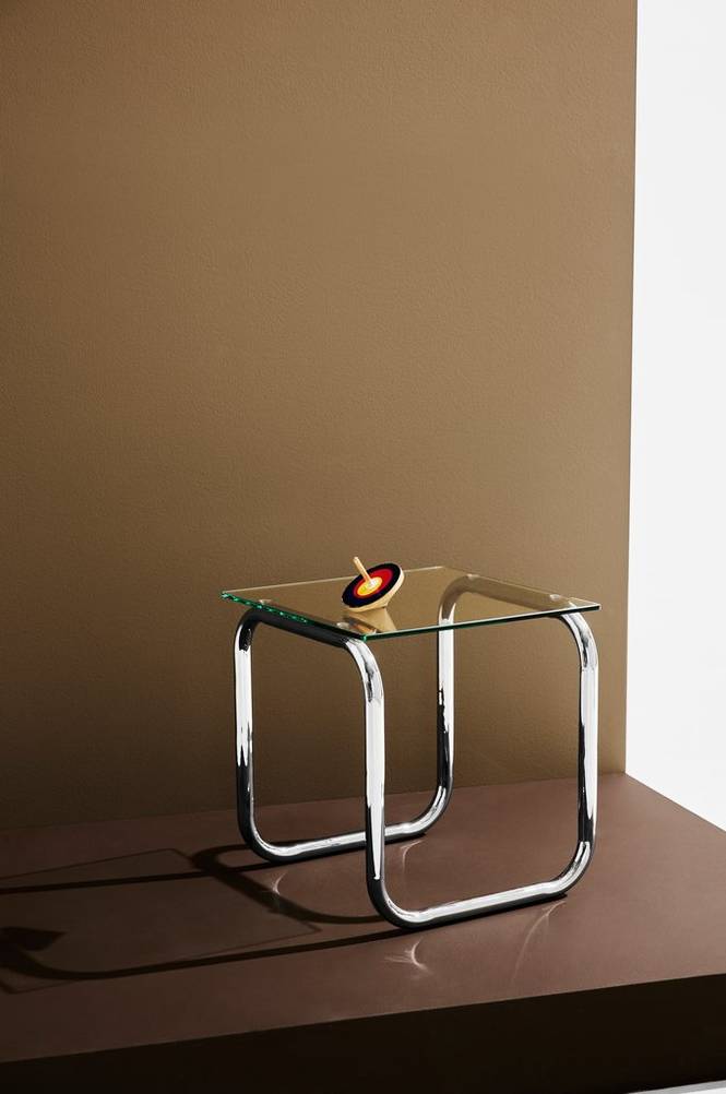 Lulu soffbord i glas och krom 42x42cm Transparent