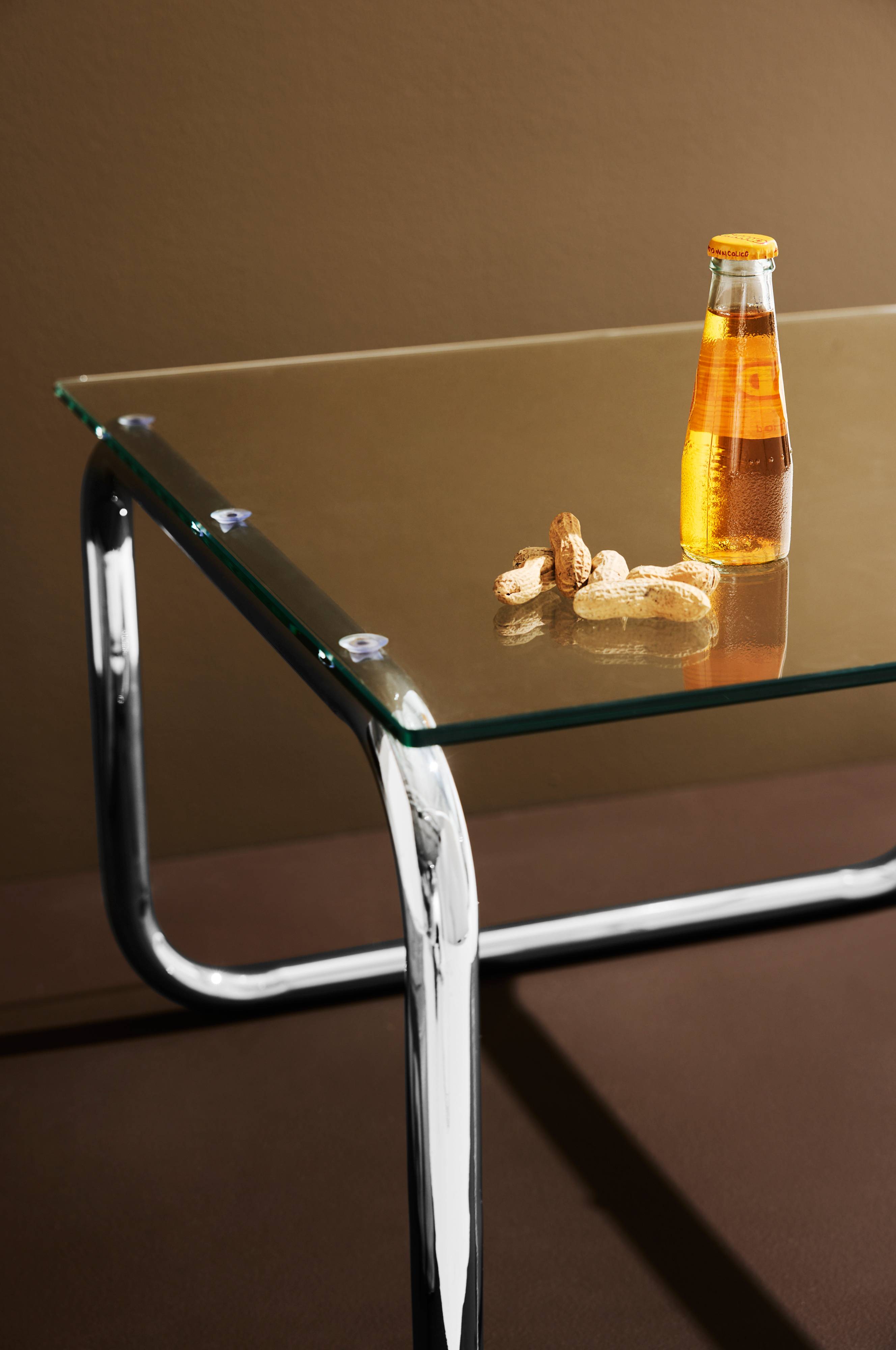 Lulu Glas Couchtisch Chrom 60x60 cm - Modern & Stilvoll