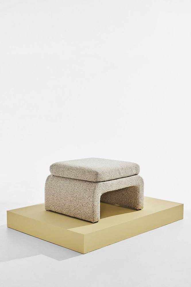 Mika puff 70 cm i bouclé Greige