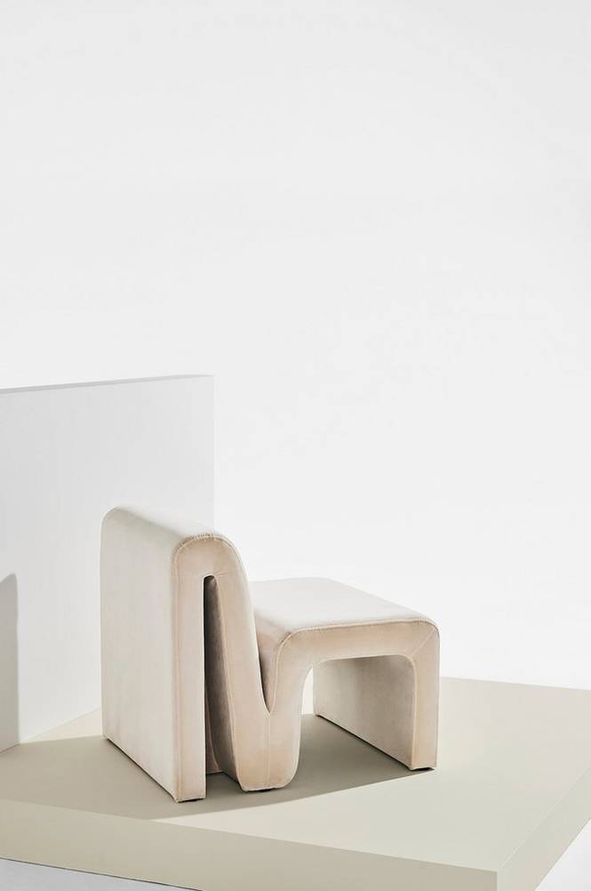 Odette fåtölj i sammet Beige