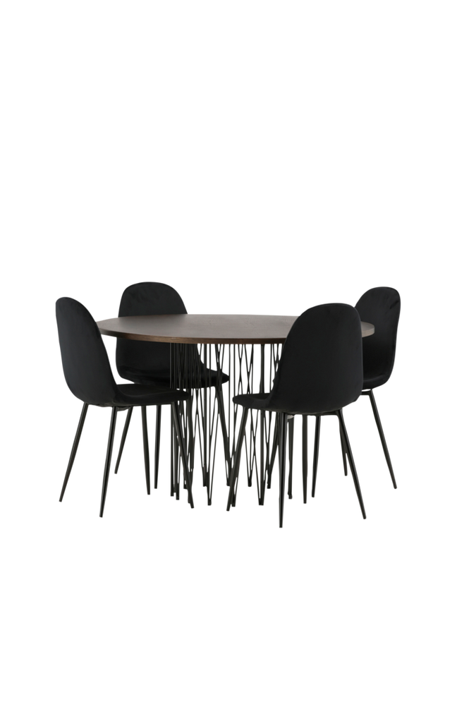 Spisegruppe Stone med 4 stk spisestoler Polar