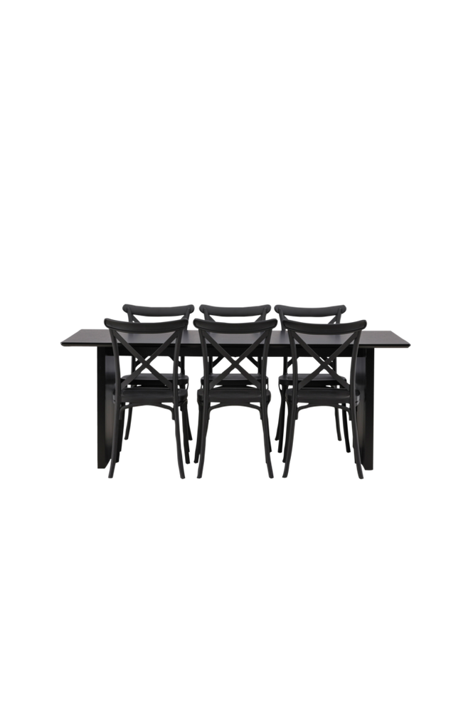 Spisegruppe Vail med 6 stk spisestoler Crosett