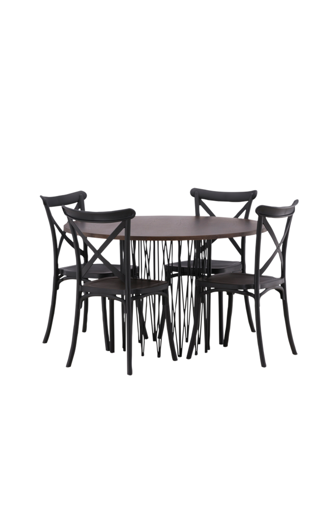 Spisegruppe Stone med 4 stk spisestoler Crosett