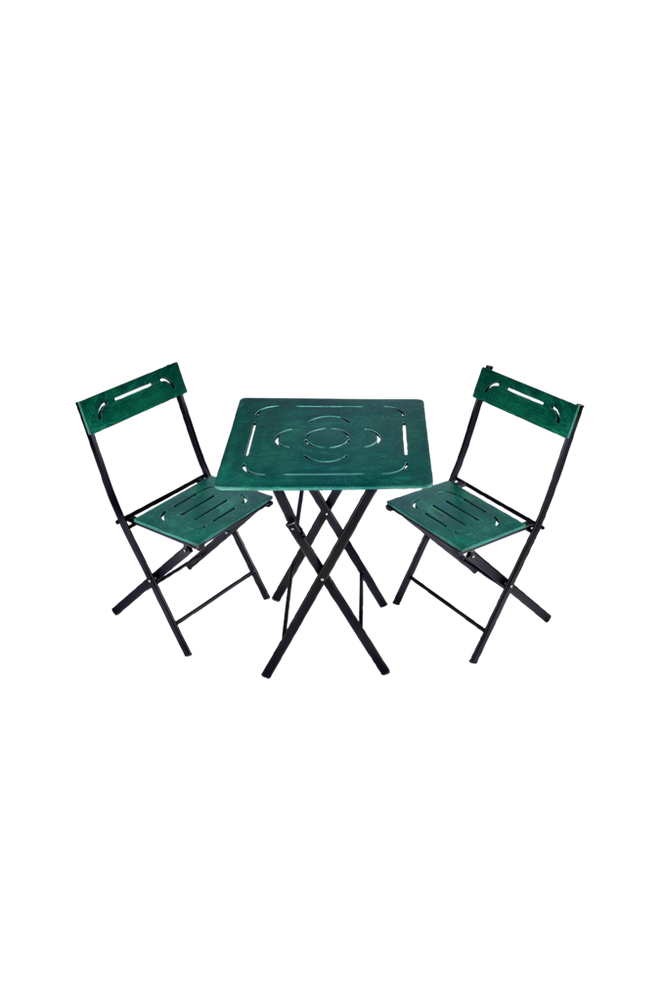 Trädgårdsset med bord och stolar (3 delar) Oval