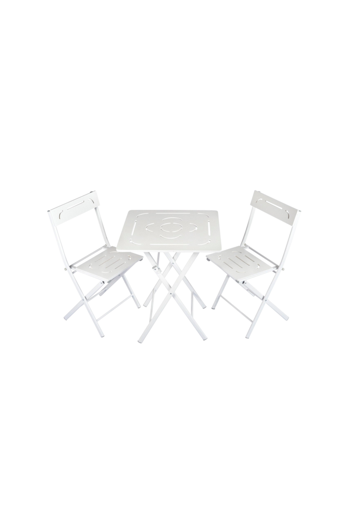 Puutarhasetti, jossa pöytä ja tuolit (3 osaa) Oval