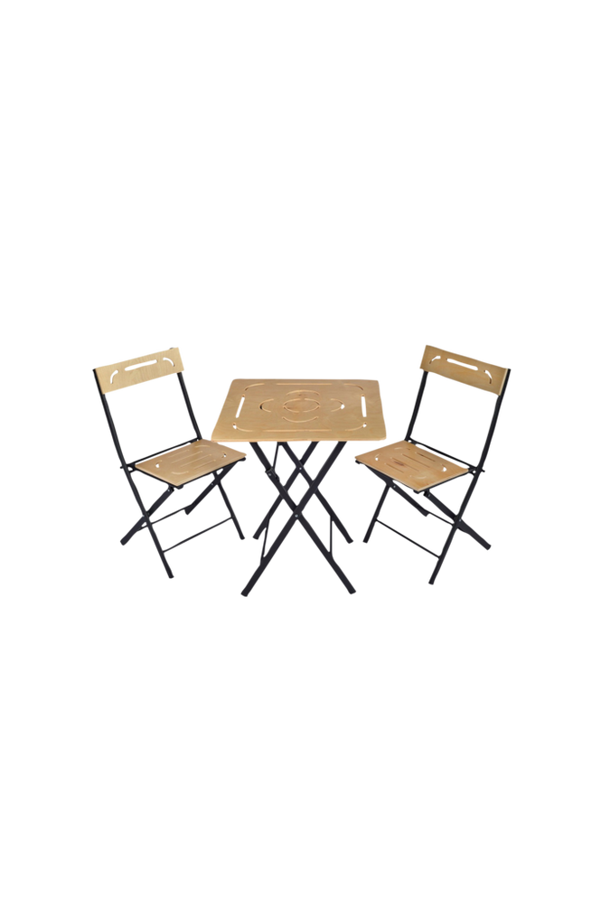 Trädgårdsset med bord och stolar (3 delar) Oval