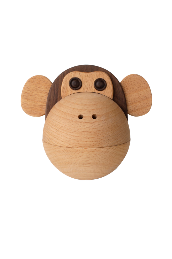 The Monkey Skål diameter 14 cm Bøk/Valnøtt