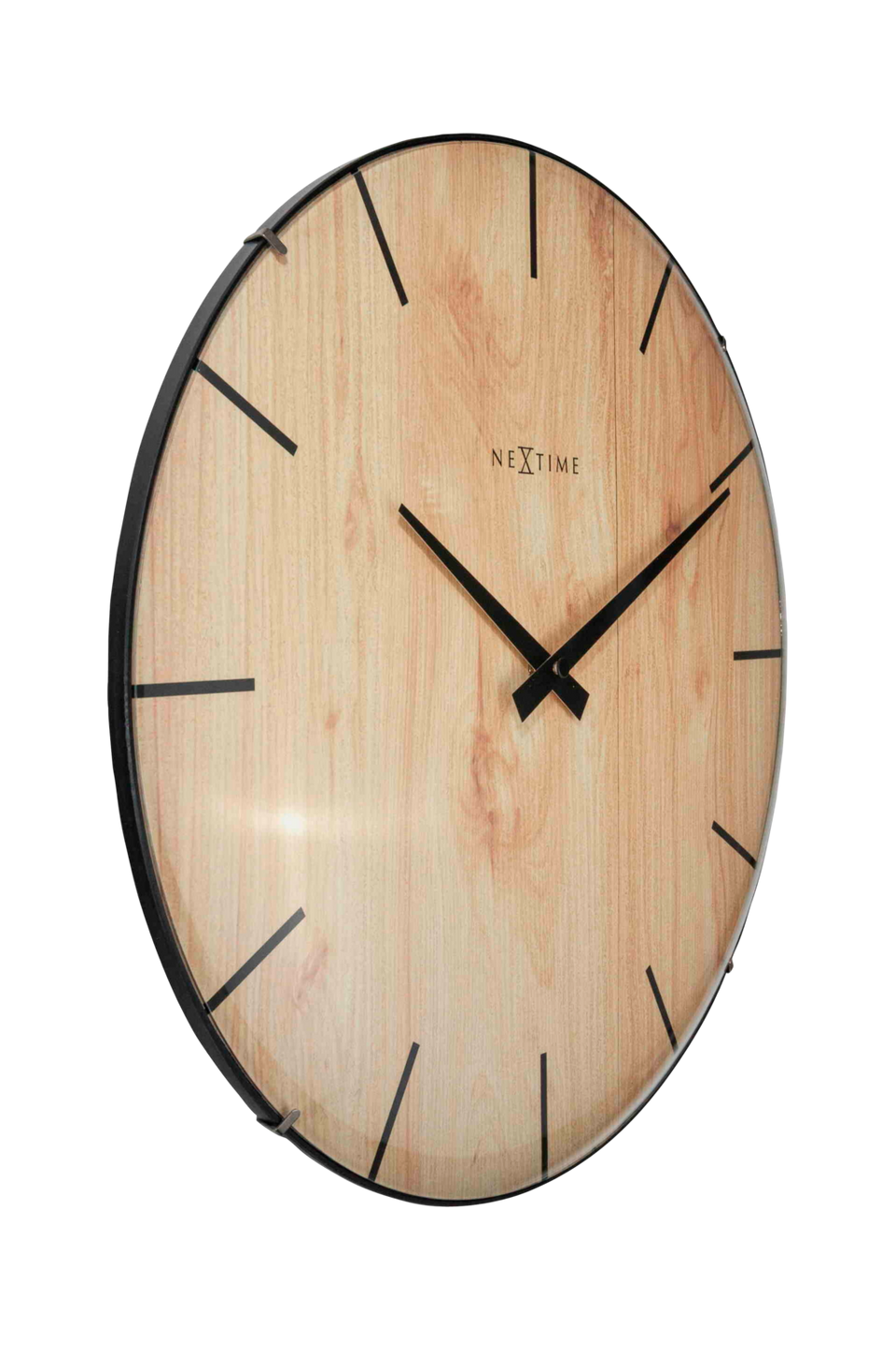 NeXtime Väggklocka Edge Wood Dome Ø35 cm, brun från NeXtime, bild 2