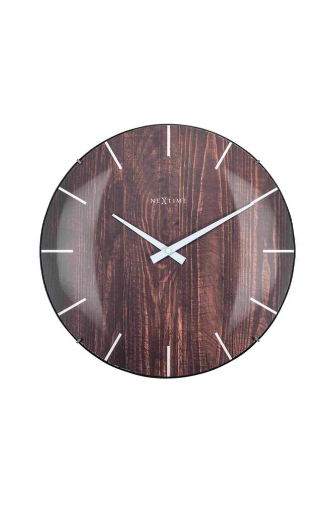 Veggklokke Edge Wood Dome, diameter 35 cm