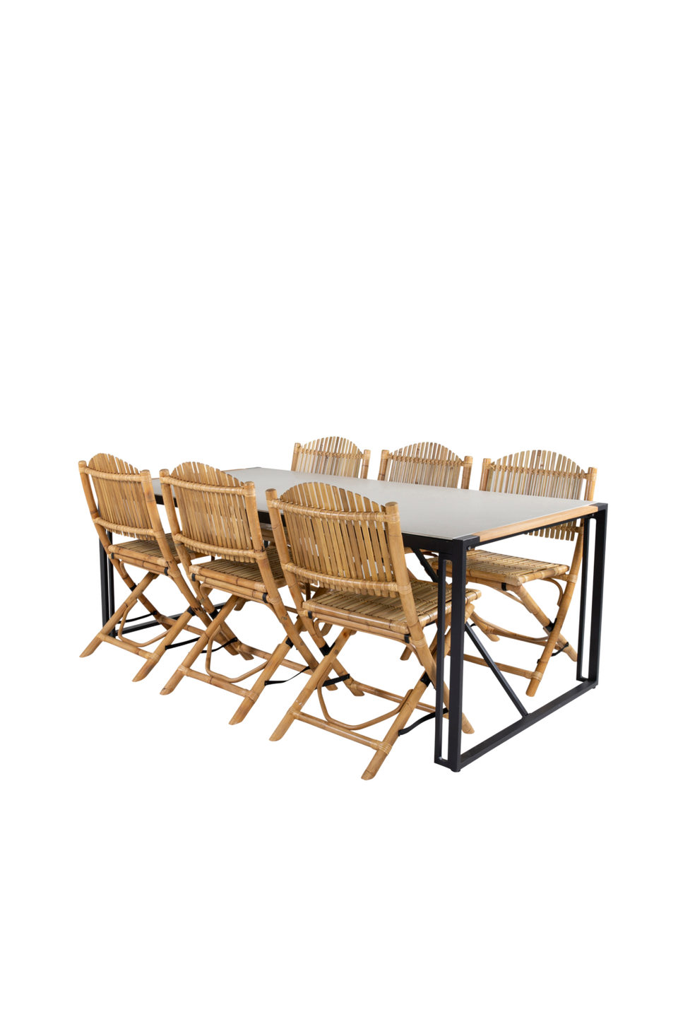 Venture Home Matgrupp Texas med 6st matstolar Cane, beige från Venture Home, bild 5