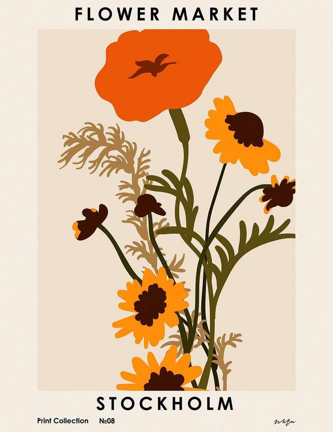 Poster Flower Market. Stockholm