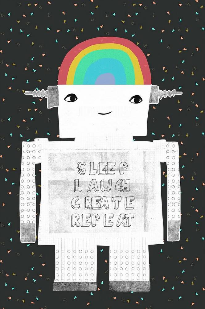 Juliste Sleep Laugh Create Repeat