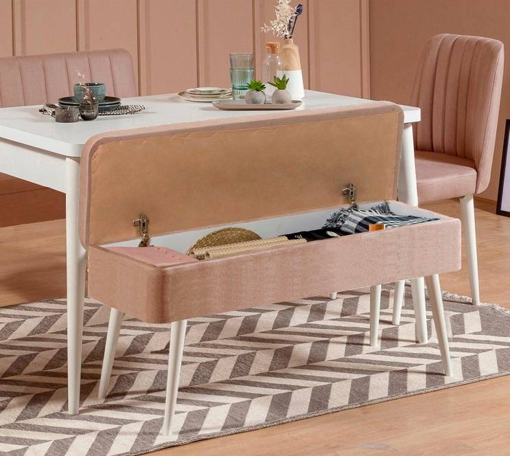 Hanah Home Set med bord och stolar (4 delar) Gina, beige från Hanah Home, bild 5