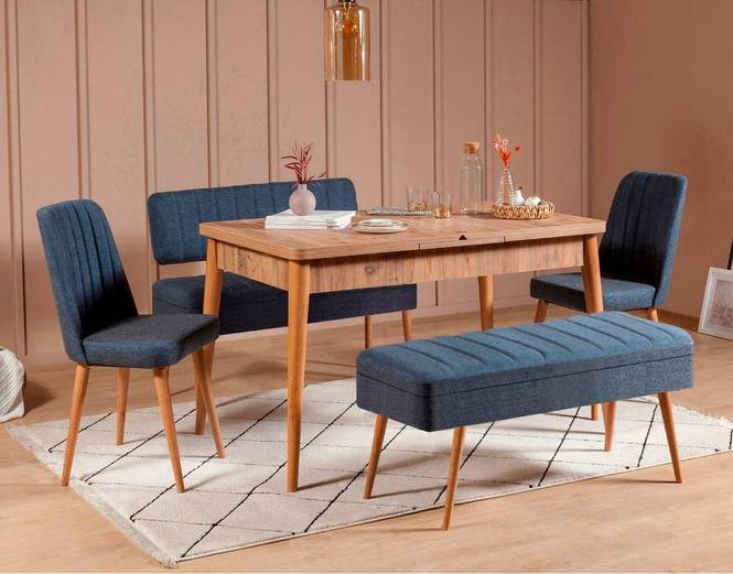 Set med bord och stolar (5 delar) - Mina