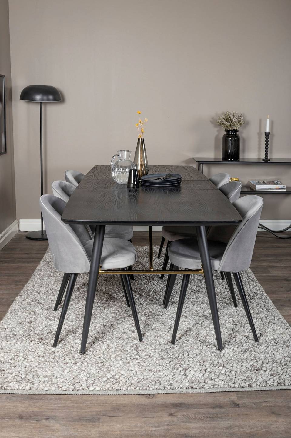 Venture Home Matgrupp Gold med 6st matstolar Velvet, svart från Venture Home, bild 5