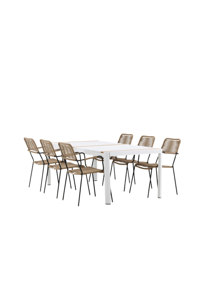 Spisegruppe Togo med 6 stk spisestoler Lindos