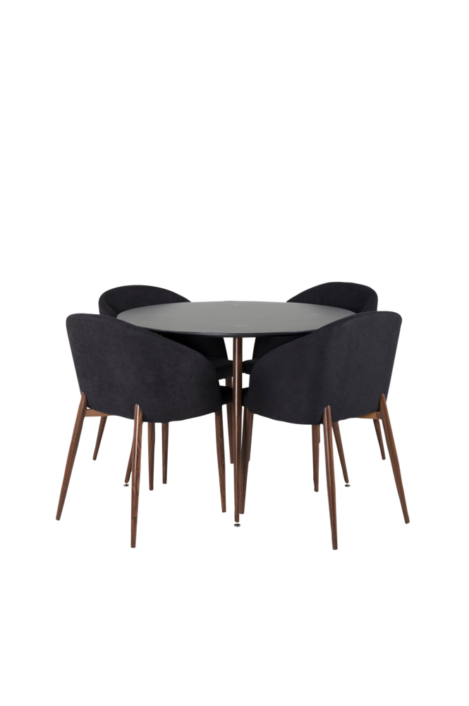 Spisegruppe Plaza med 4 stk spisestoler Arch