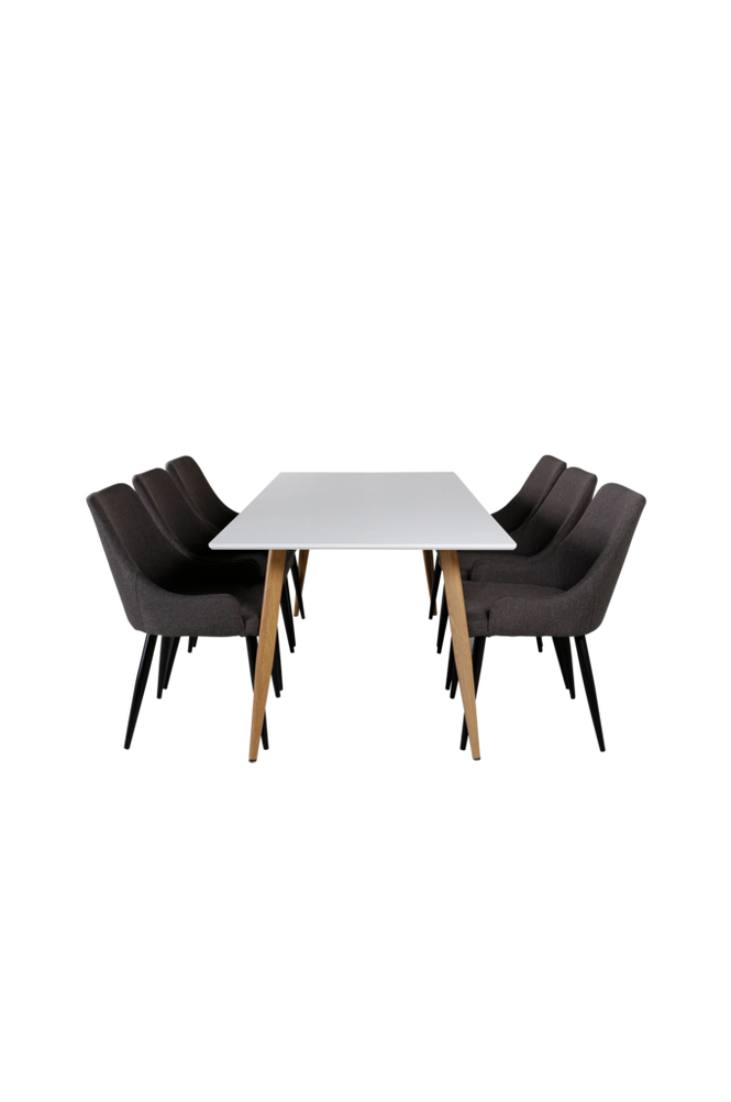Spisegruppe Polar med 6 spisebordsstole Plaza