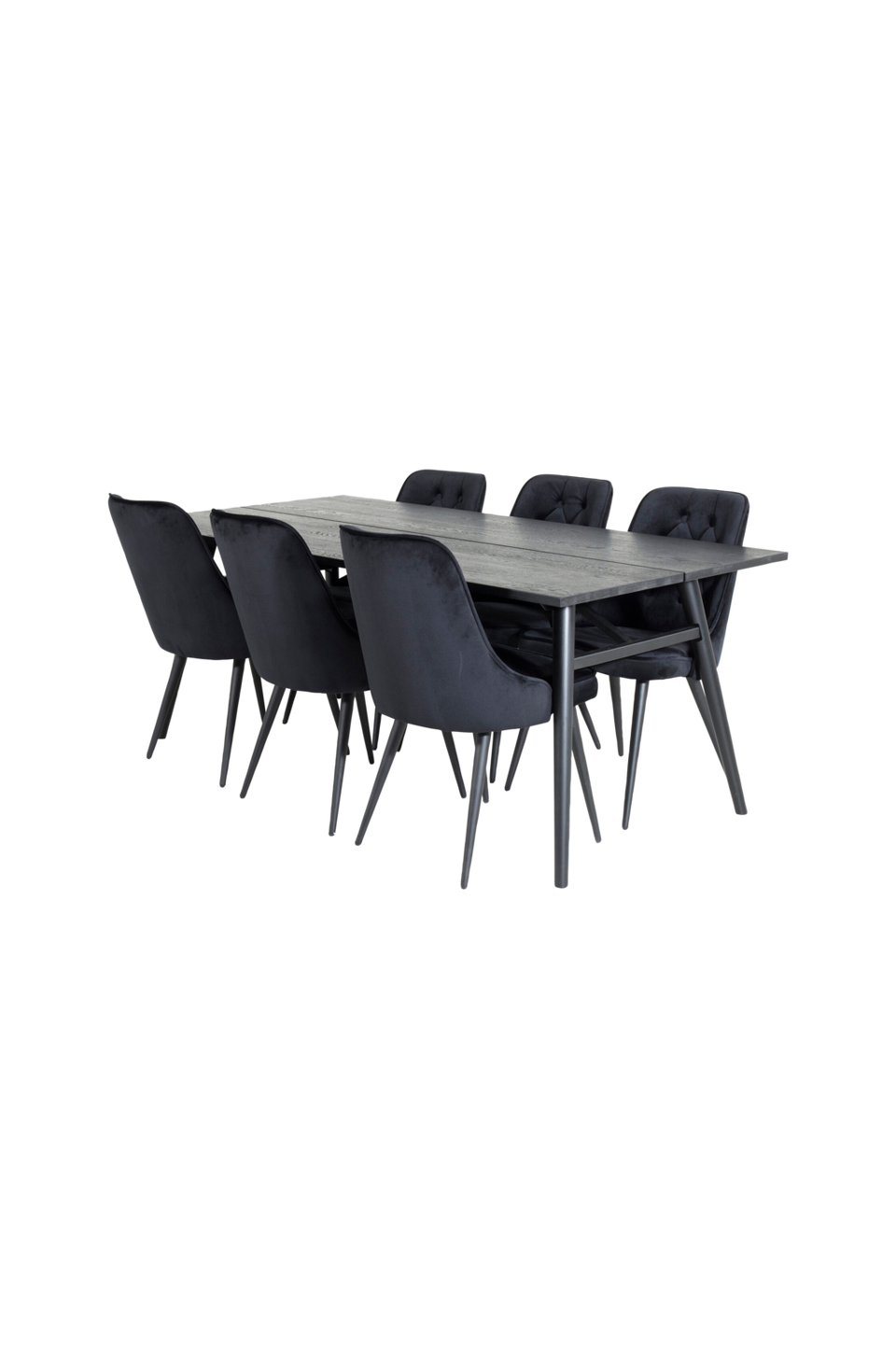 Venture Home Matgrupp Sleek med 6st matstolar Velvet Deluxe, svart från Venture Home, bild 5