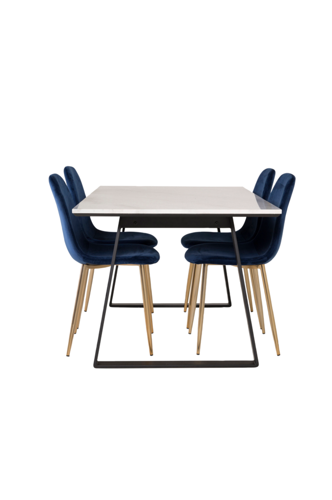 Spisegruppe Estelle med 4 stk spisestoler Polar
