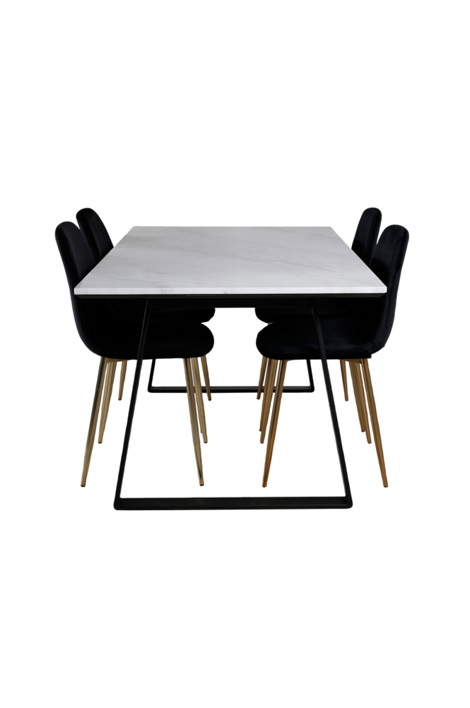 Spisegruppe Estelle med 4 stk spisestoler Polar