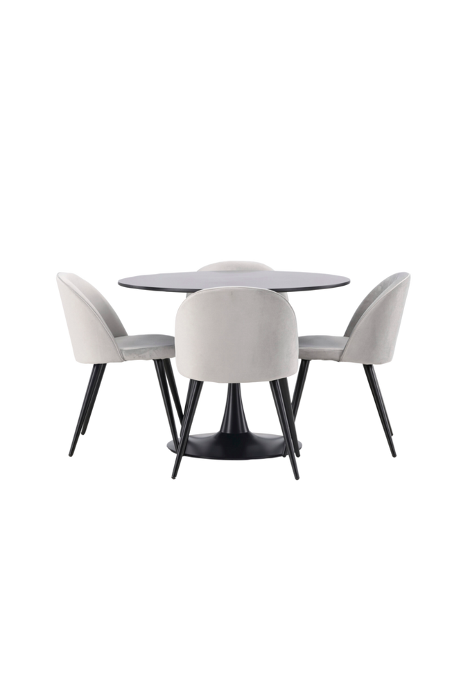 Matgrupp Glade med 4st matstolar Velvet