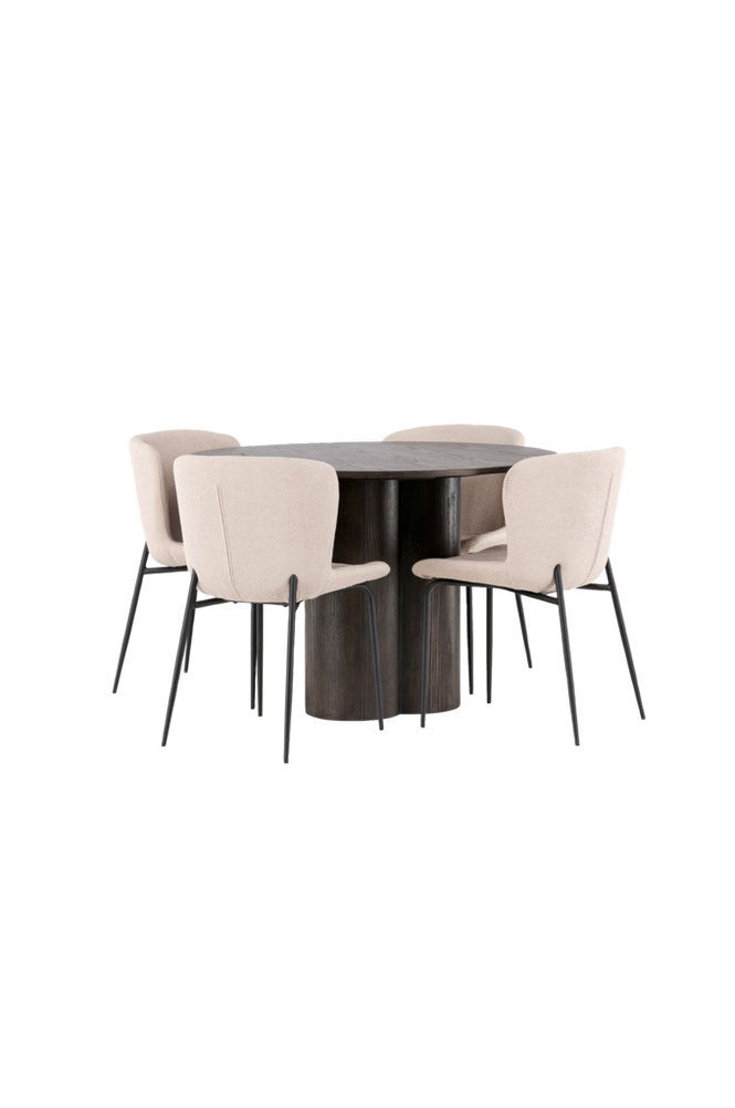 Spisegruppe Olivia med 4 stk spisestoler Modesto